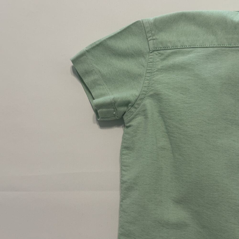 Ralph Lauren Vintage Boys Green Oxford Pony Logo Button Down Romper, Green ,12M - Picture 9 of 10